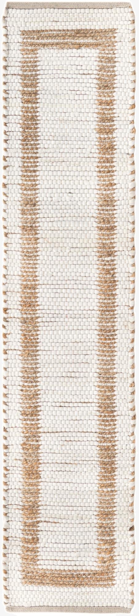  1' 2 x 6' 1  Hand Woven Chindi Jute Table Runner Rug