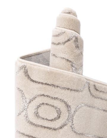  Custom White and Silver Vogue Geo Rug