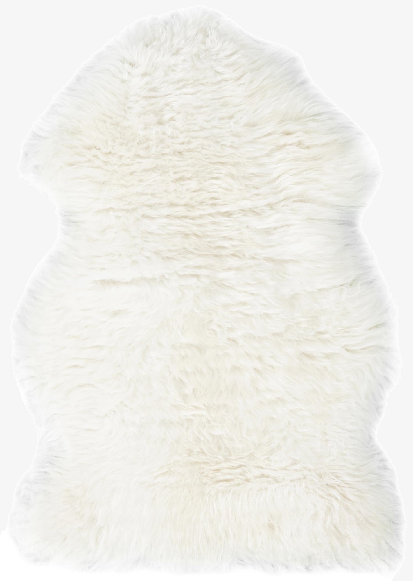  1' 10 x 3' Natural Sheepskin Freeform Rug