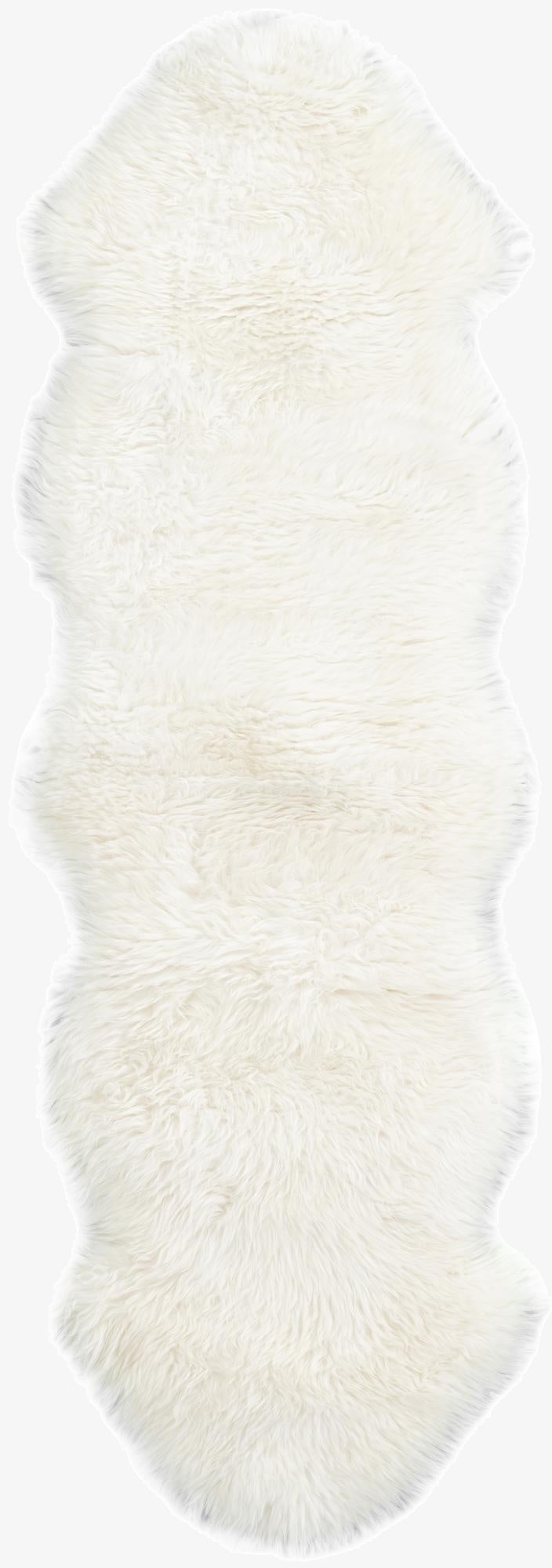  1' 10 x 6' Natural Sheepskin Freeform Rug