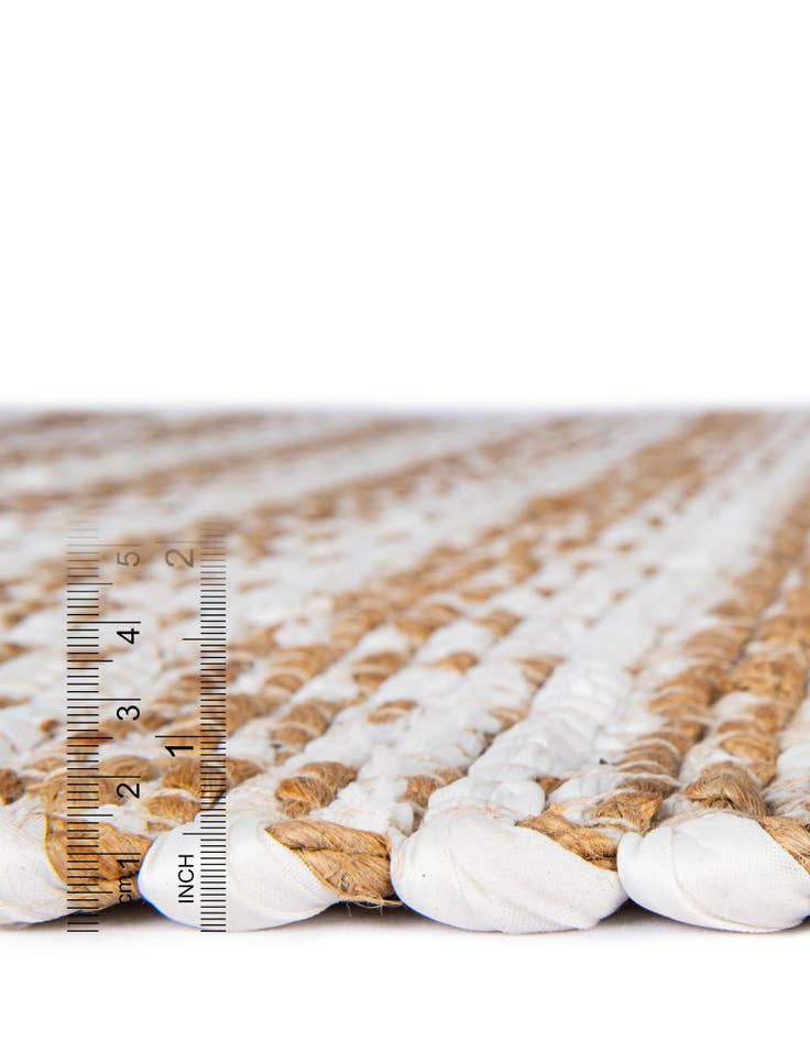 Detail image of  2' 2 x 3' 7  Hand Woven Chindi Jute Hearth Rug