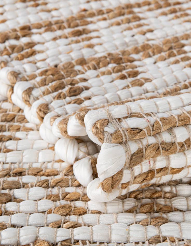 Detail image of  2' 2 x 3' 7  Hand Woven Chindi Jute Hearth Rug