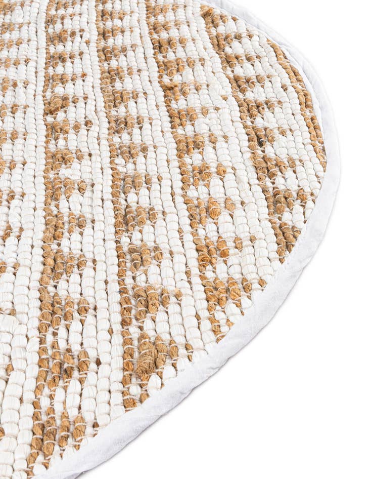 Detail image of  2' 2 x 3' 7  Hand Woven Chindi Jute Hearth Rug