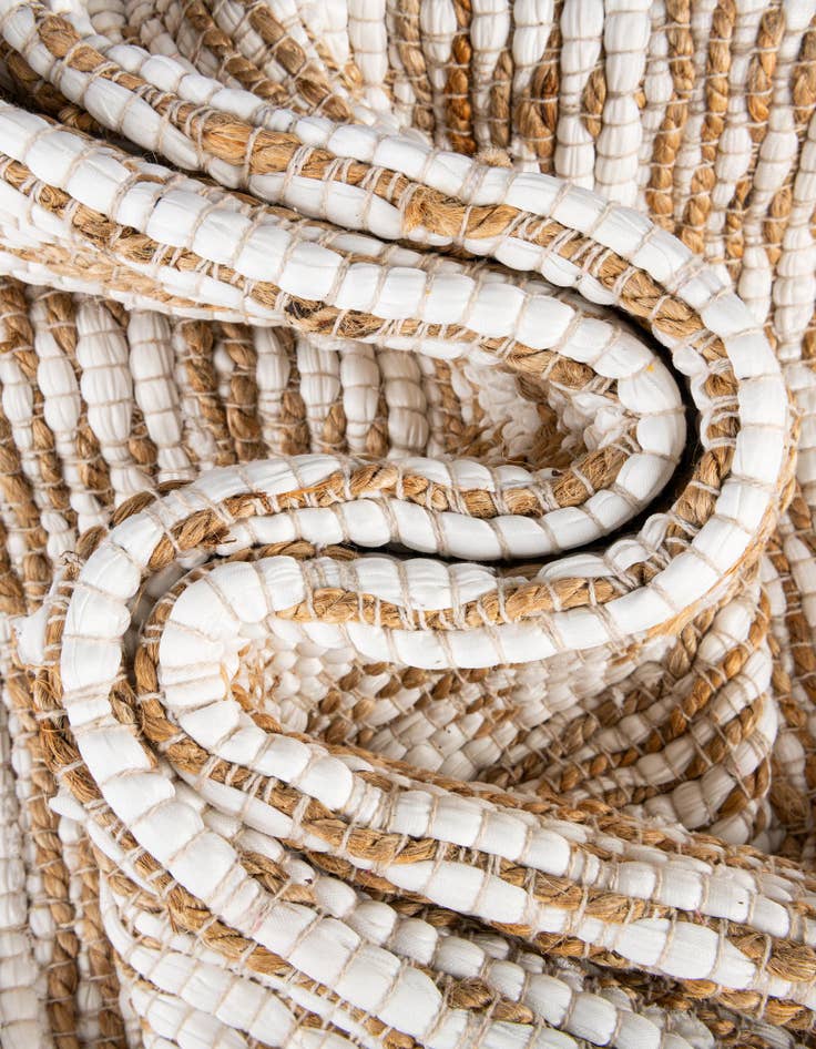 Detail image of  2' 2 x 3' 7  Hand Woven Chindi Jute Hearth Rug