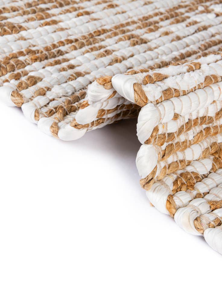 Detail image of  2' 2 x 3' 7  Hand Woven Chindi Jute Hearth Rug