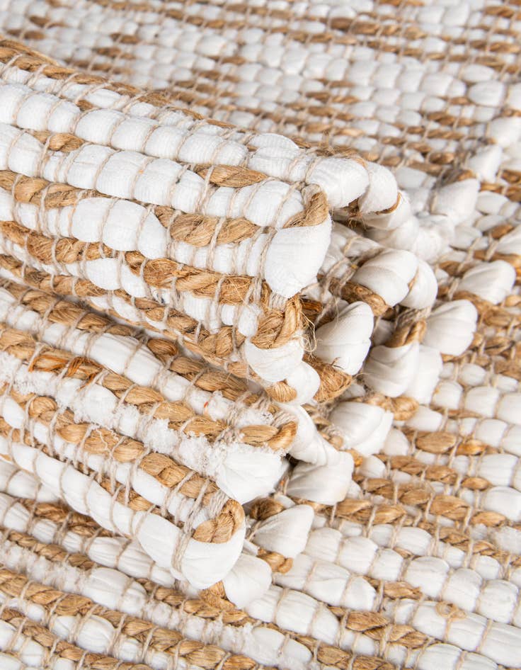 Detail image of  2' 2 x 3' 7  Hand Woven Chindi Jute Hearth Rug