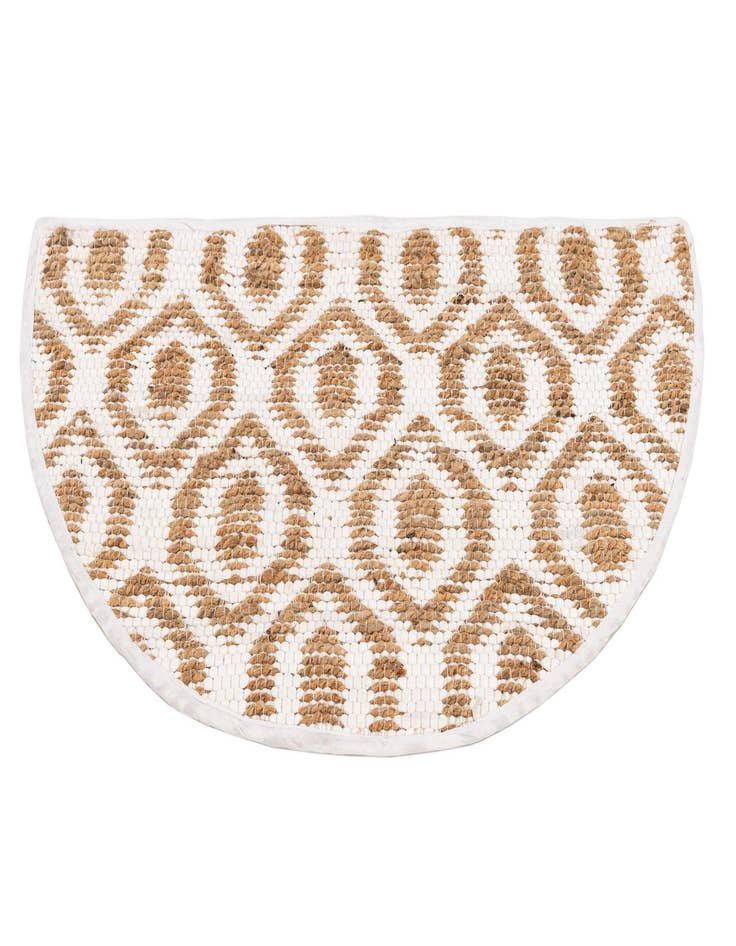 Detail image of  2' 2 x 3' 7  Hand Woven Chindi Jute Hearth Rug