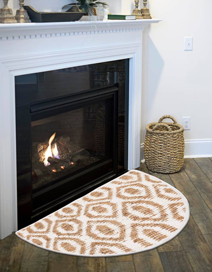 Detail image of  2' 2 x 3' 7  Hand Woven Chindi Jute Hearth Rug