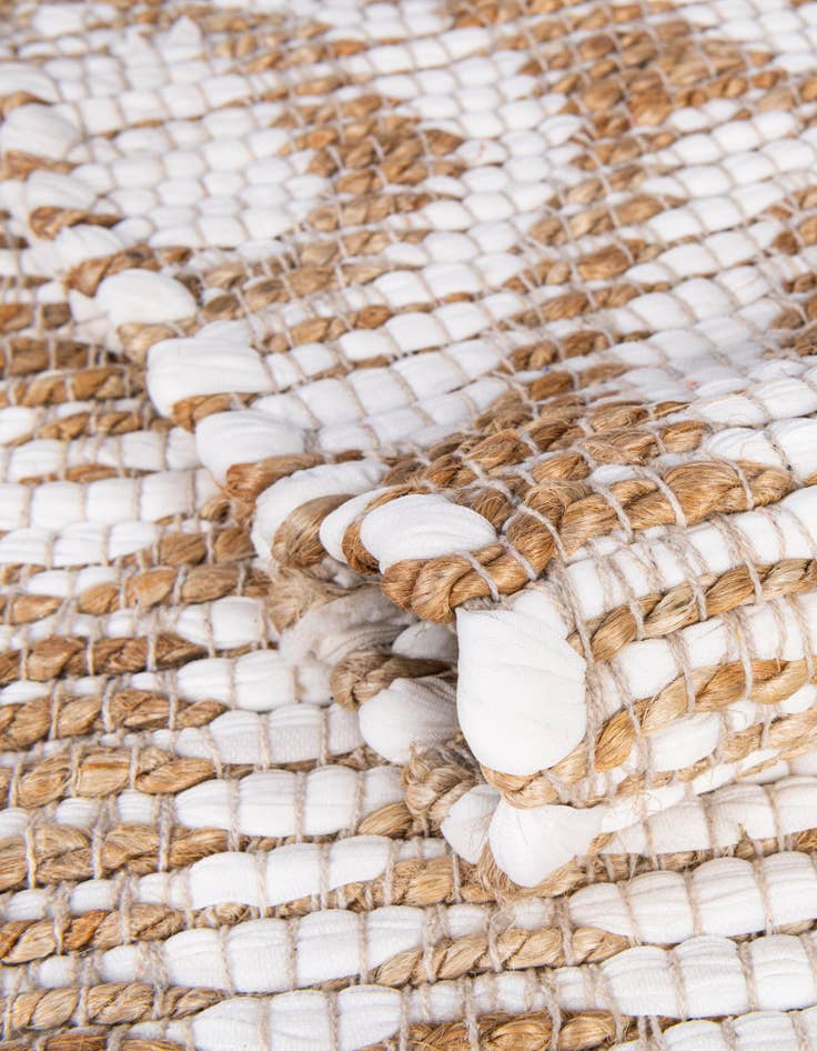 Detail image of  2' 2 x 3' 7  Hand Woven Chindi Jute Hearth Rug