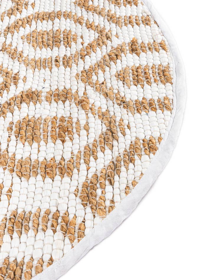 Detail image of  2' 2 x 3' 7  Hand Woven Chindi Jute Hearth Rug