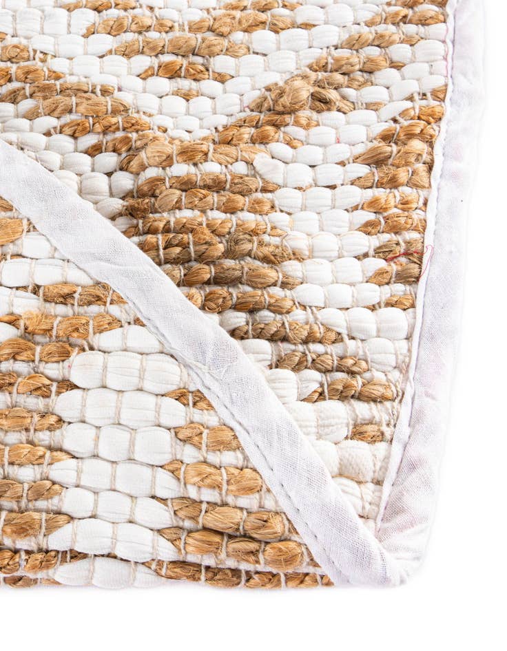 Detail image of  2' 2 x 3' 7  Hand Woven Chindi Jute Hearth Rug