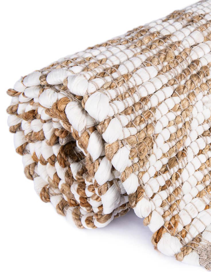 Detail image of  2' 2 x 3' 7  Hand Woven Chindi Jute Hearth Rug