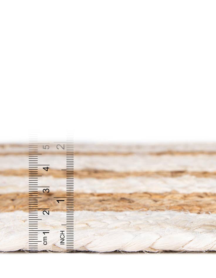 Detail image of  4' 1 x 6' 1  Hand Braided Jute Rug