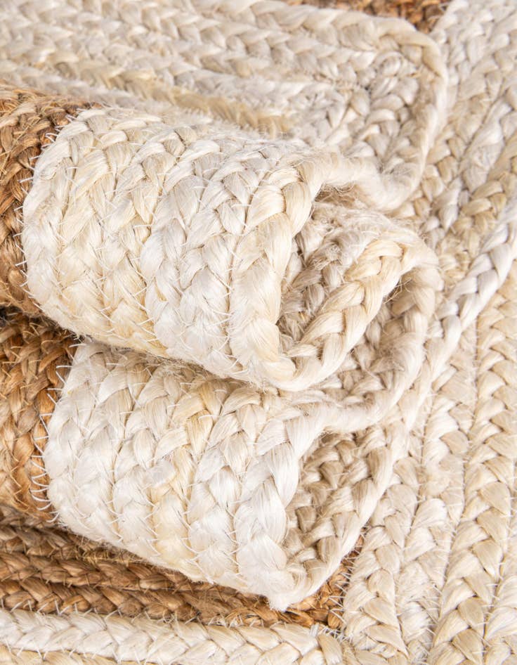Detail image of  4' 1 x 6' 1  Hand Braided Jute Rug