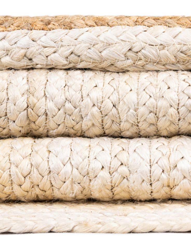 Detail image of  4' 1 x 6' 1  Hand Braided Jute Rug