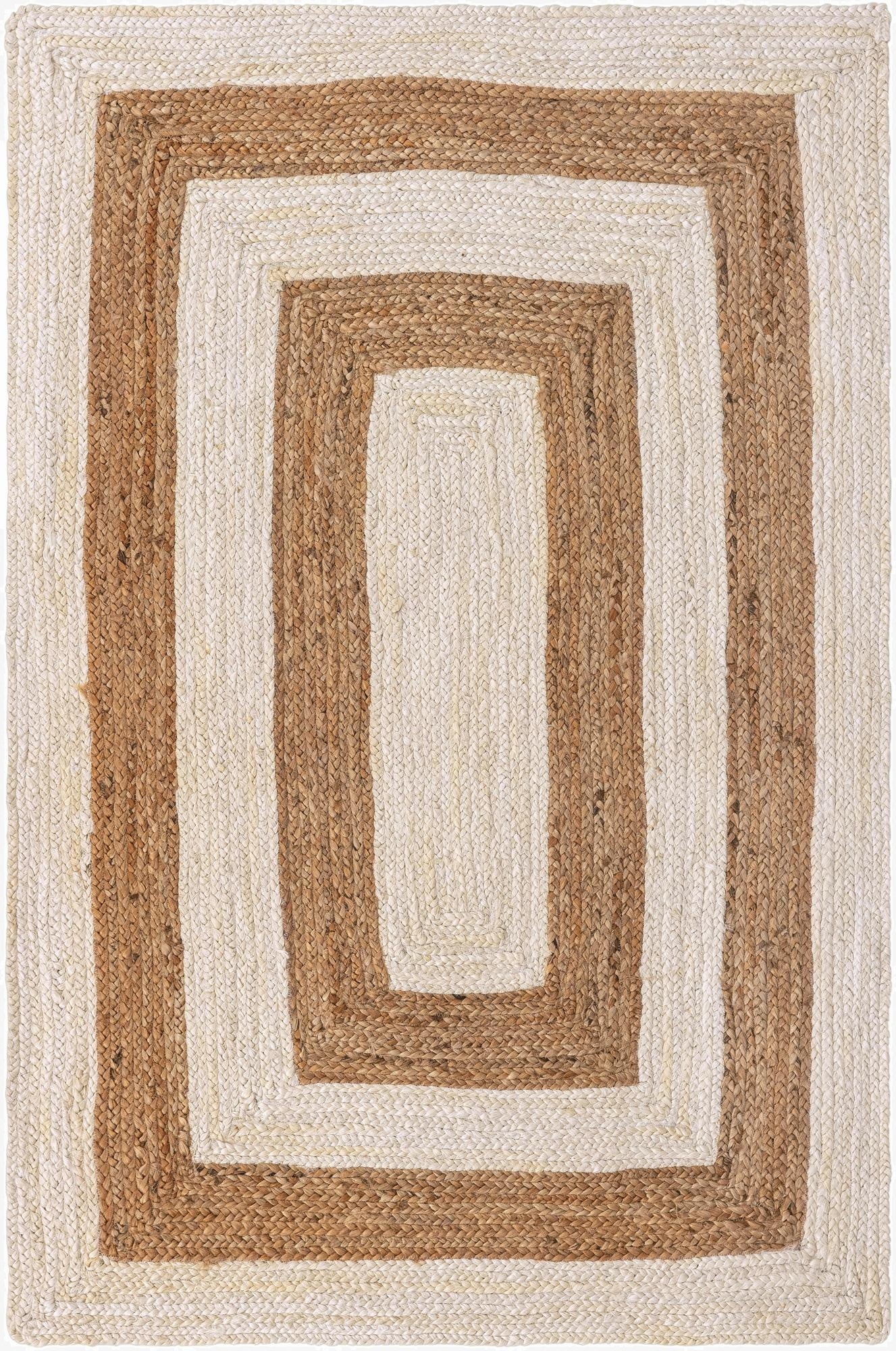  4' 1 x 6' 1  Hand Braided Jute Rug