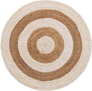  3' 3 x 3' 3  Hand Braided Jute Round Rug