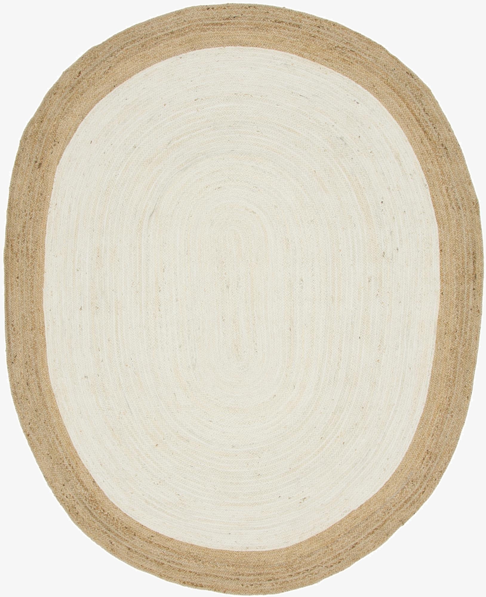  8' x 10'  Hand Braided Jute Oval Rug