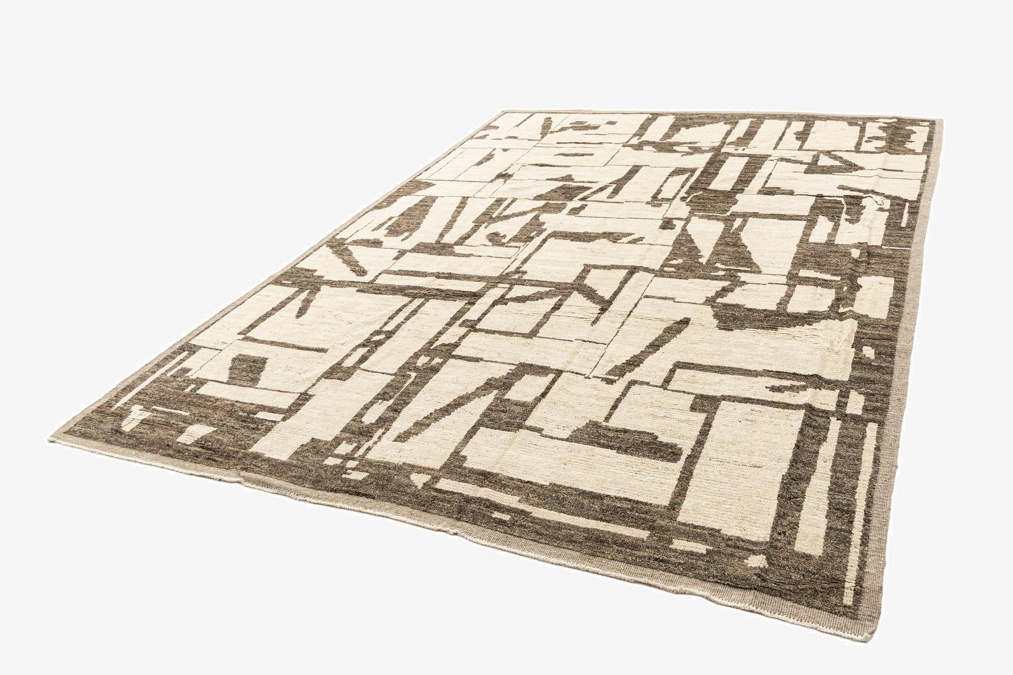  9' 2 x 12' 8  Hand Knotted Beni Marok Rug