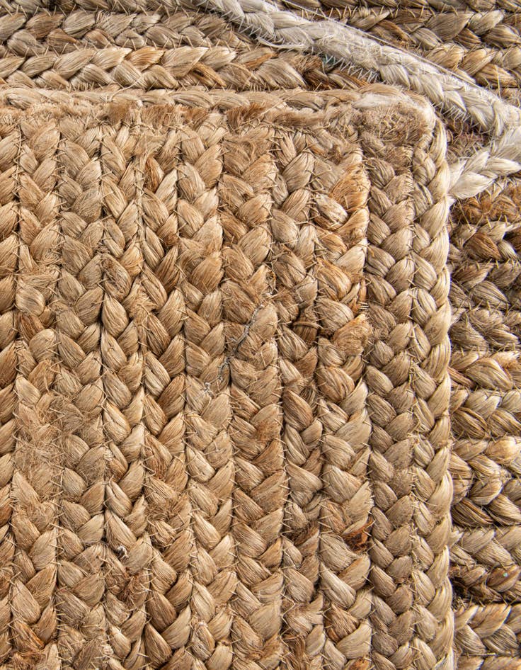 Detail image of  6' 1 x 9'  Hand Braided Jute Rug