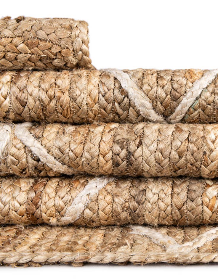 Detail image of  6' 1 x 9'  Hand Braided Jute Rug