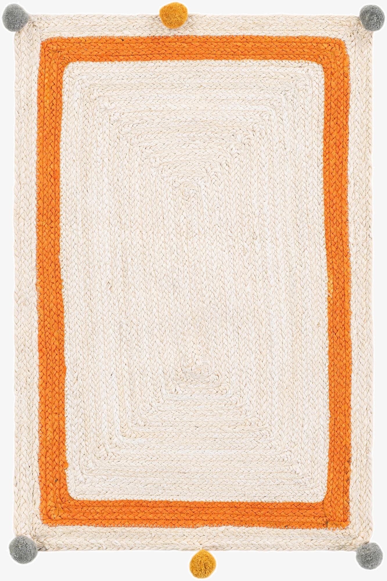  2' x 3' 1  Hand Braided Kids Braided Jute Rug