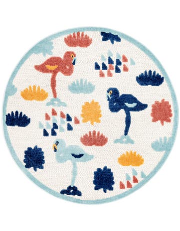 5' 3 x 5' 3 Washable Belize Indoor / Outdoor Round Rug