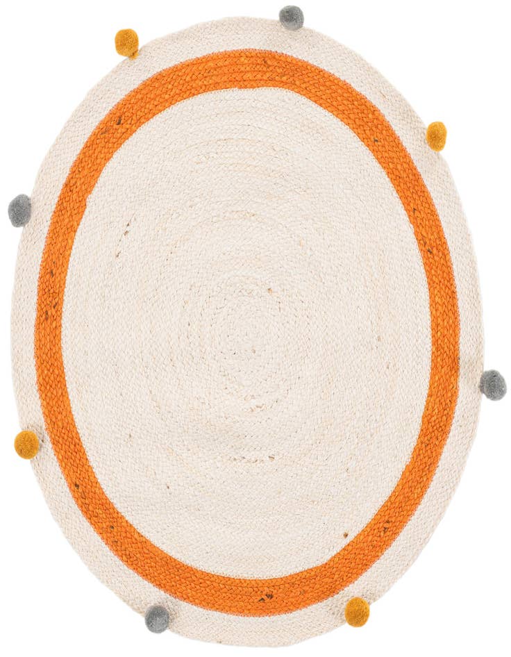 Detail image of  3' 1 x 3' 1  Hand Braided Kids Braided Jute Round Rug