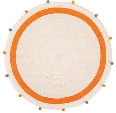  6' 1 x 6' 1  Hand Braided Kids Braided Jute Round Rug