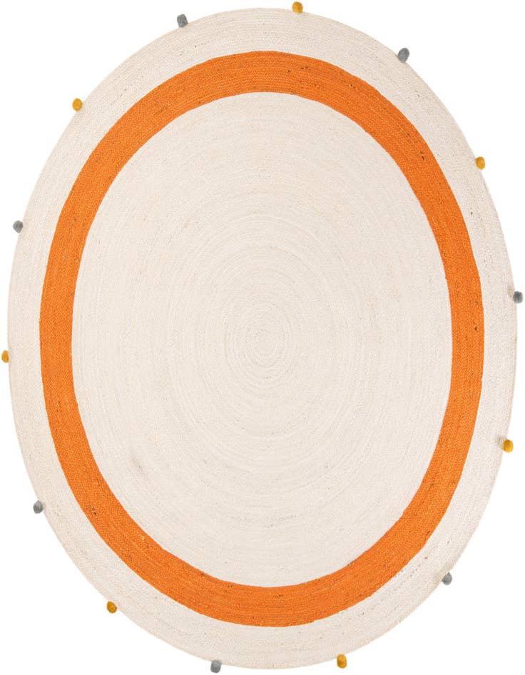 Detail image of  7' 10 x 7' 10  Hand Braided Kids Braided Jute Round Rug