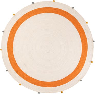  7' 10 x 7' 10  Hand Braided Kids Braided Jute Round Rug