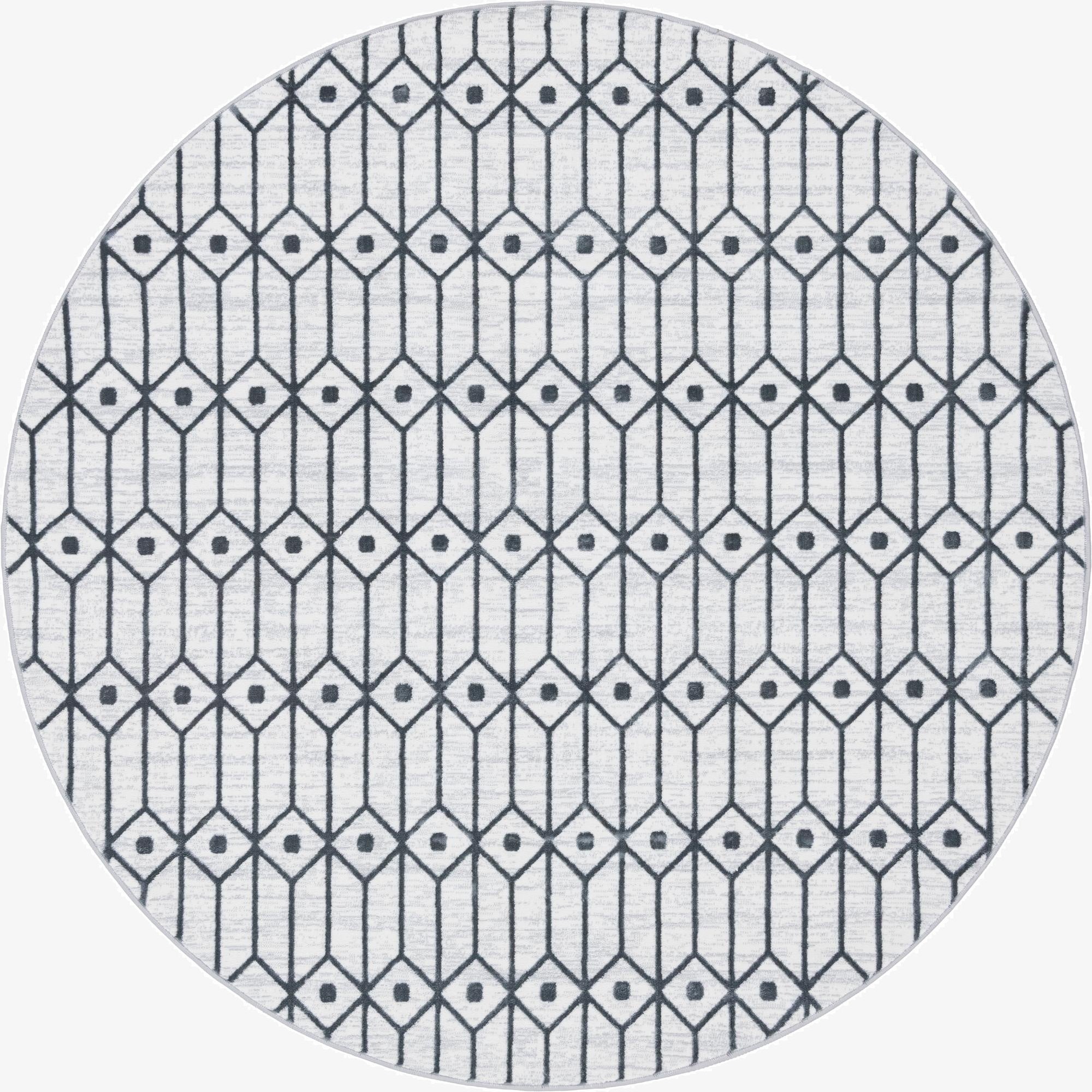  8' x 8' Lattice Trellis Round Rug