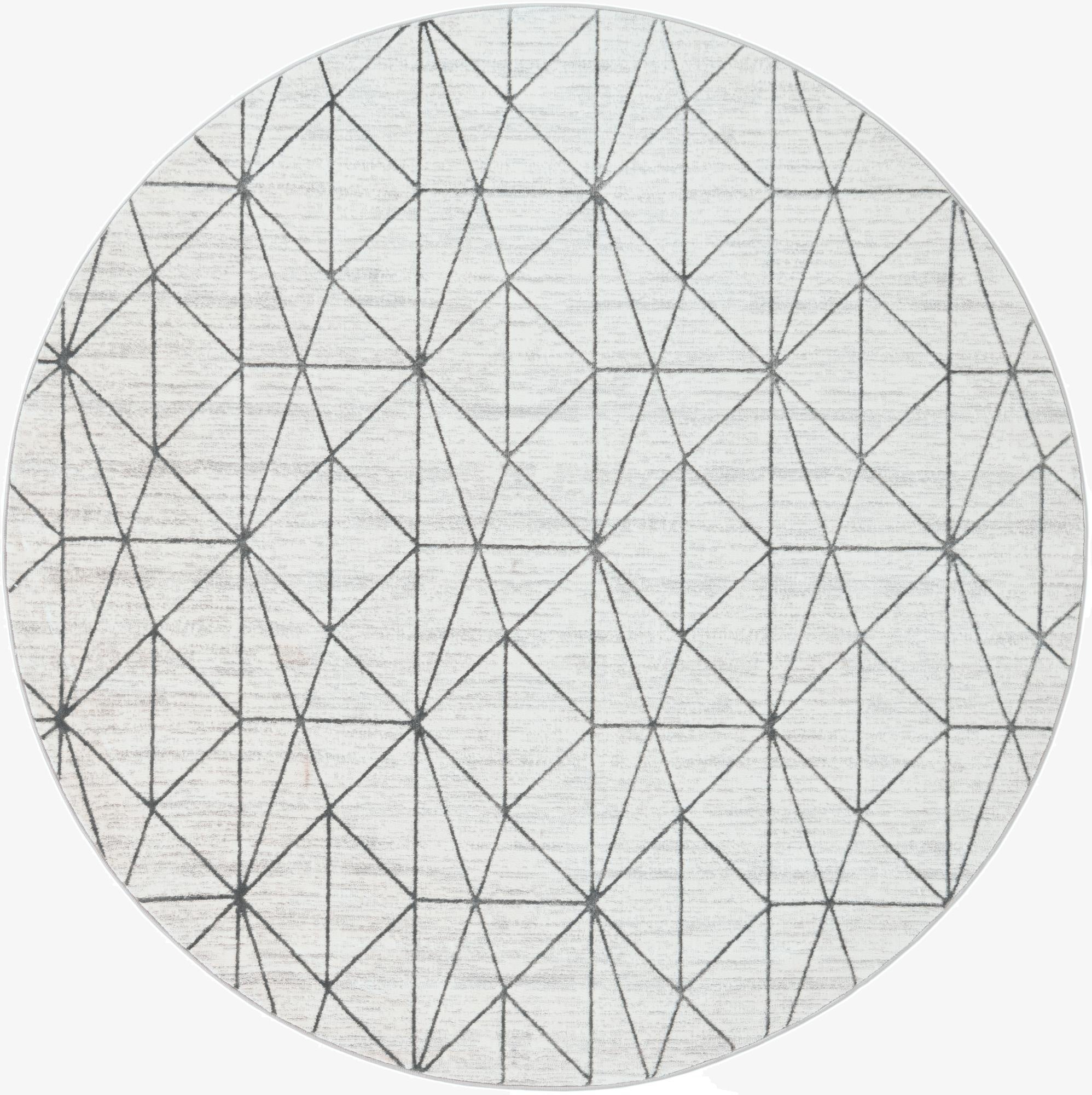  8' x 8' Lattice Trellis Round Rug