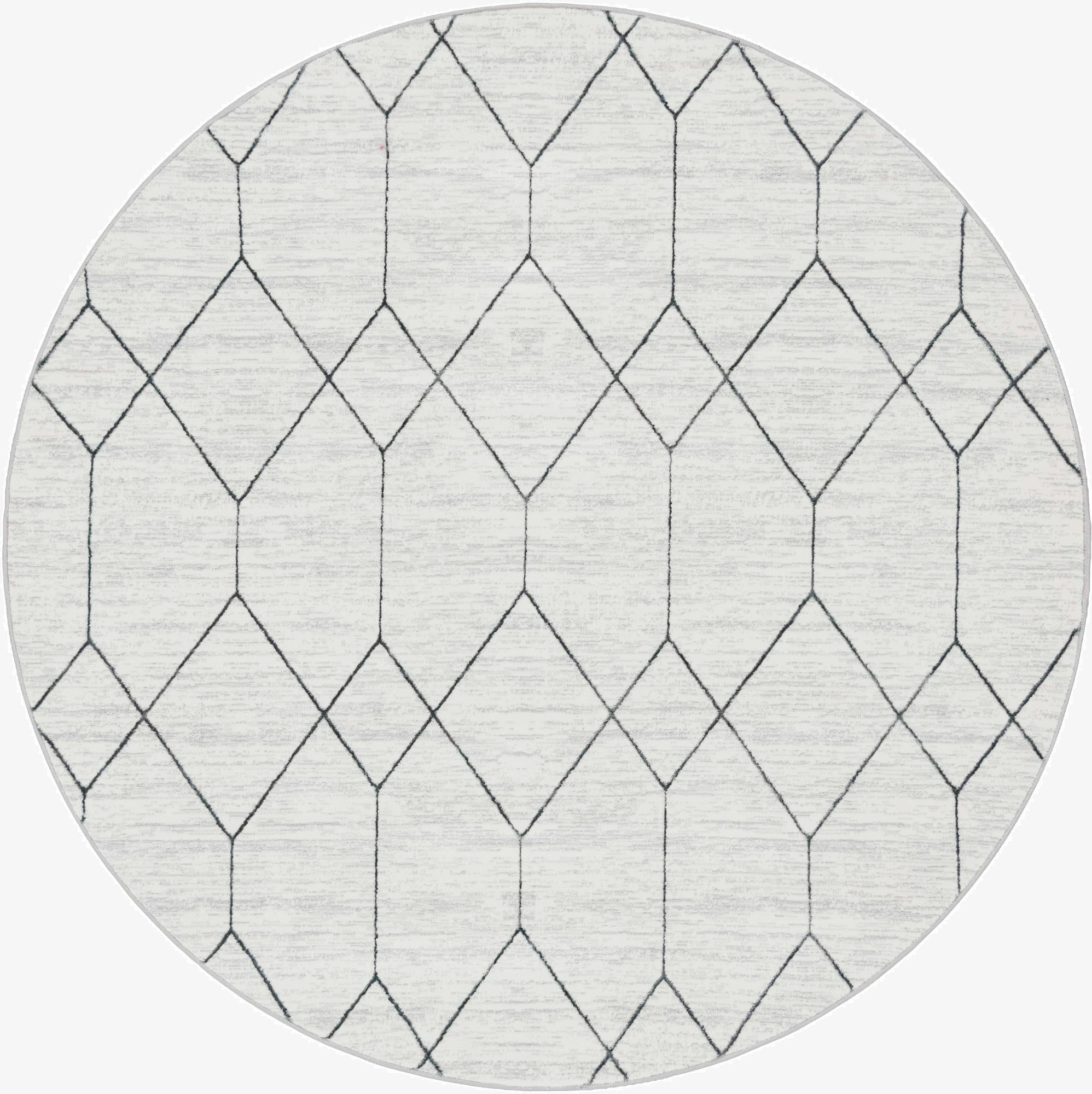  8' x 8' Lattice Trellis Round Rug