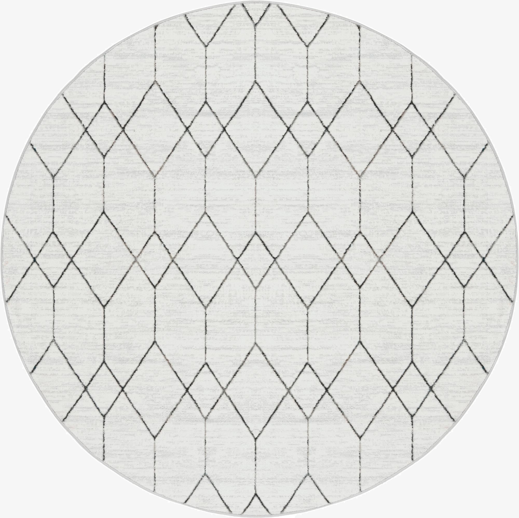  7' x 7' Lattice Trellis Round Rug