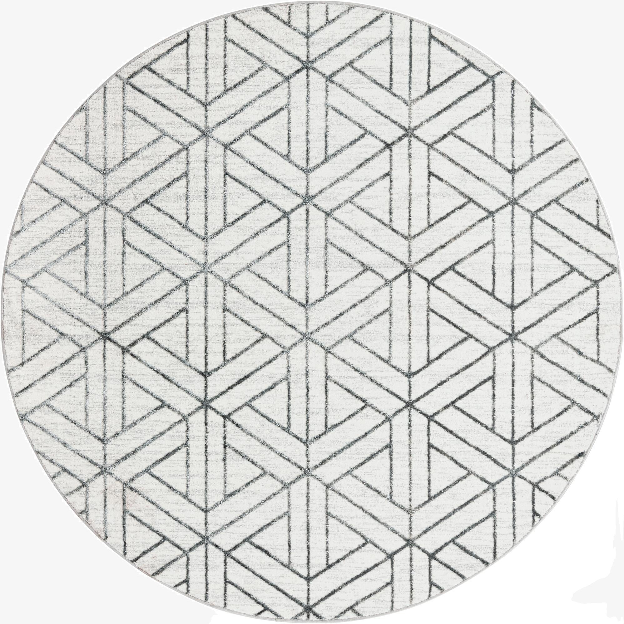  7' x 7' Lattice Trellis Round Rug