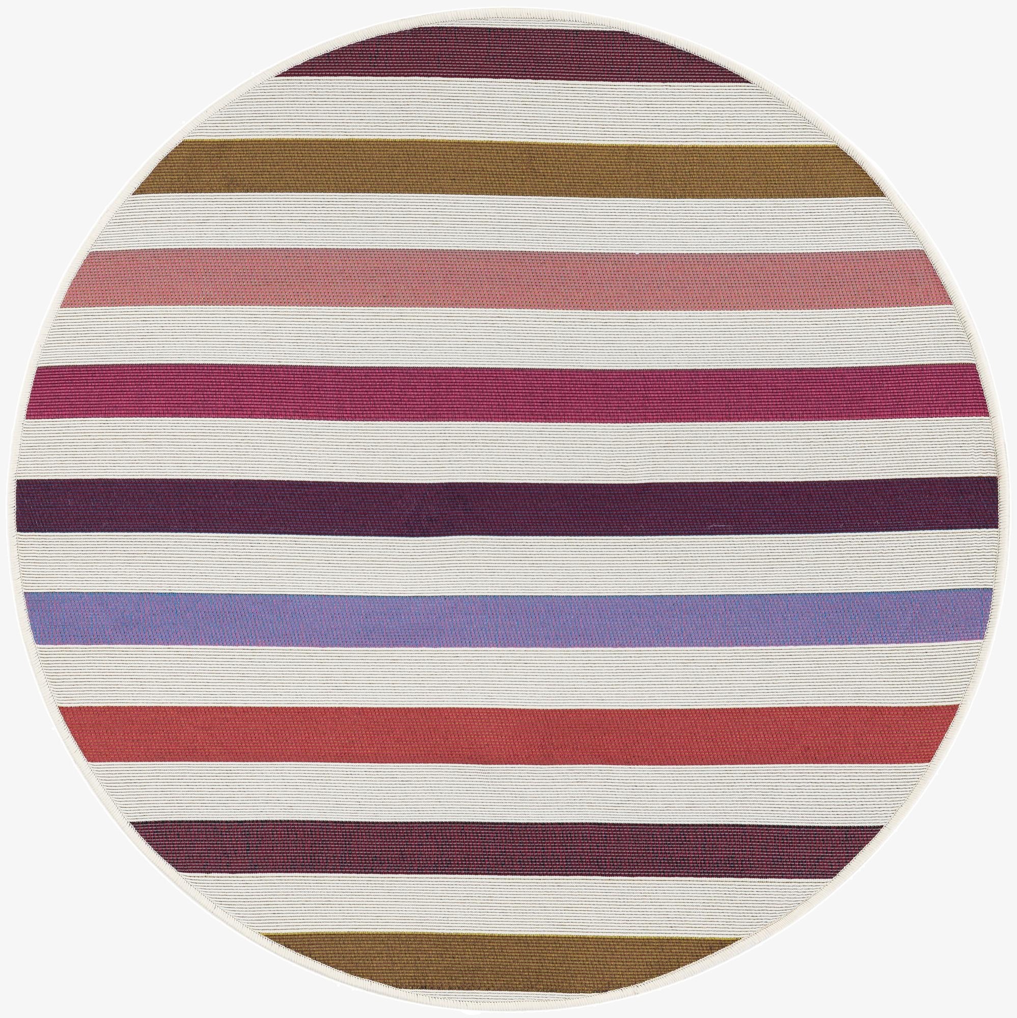  3' x 3'  Washable Ribbon Indoor / Outdoor Round Rug