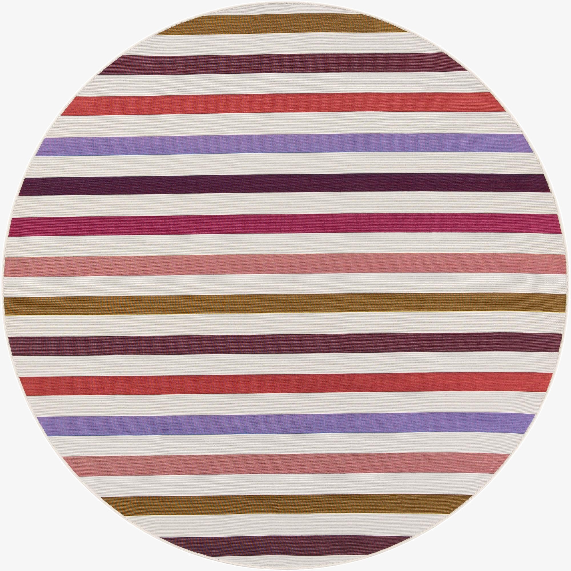  7' 10 x 7' 10  Washable Ribbon Indoor / Outdoor Round Rug