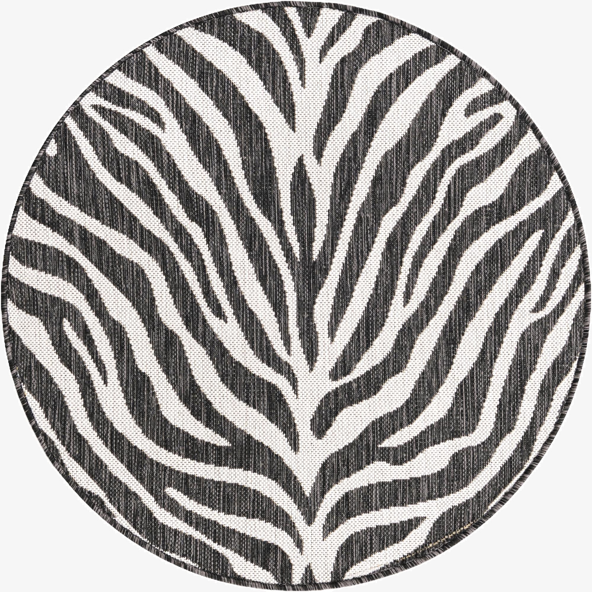 3' x 3'  Washable Safari Indoor / Outdoor Round Rug