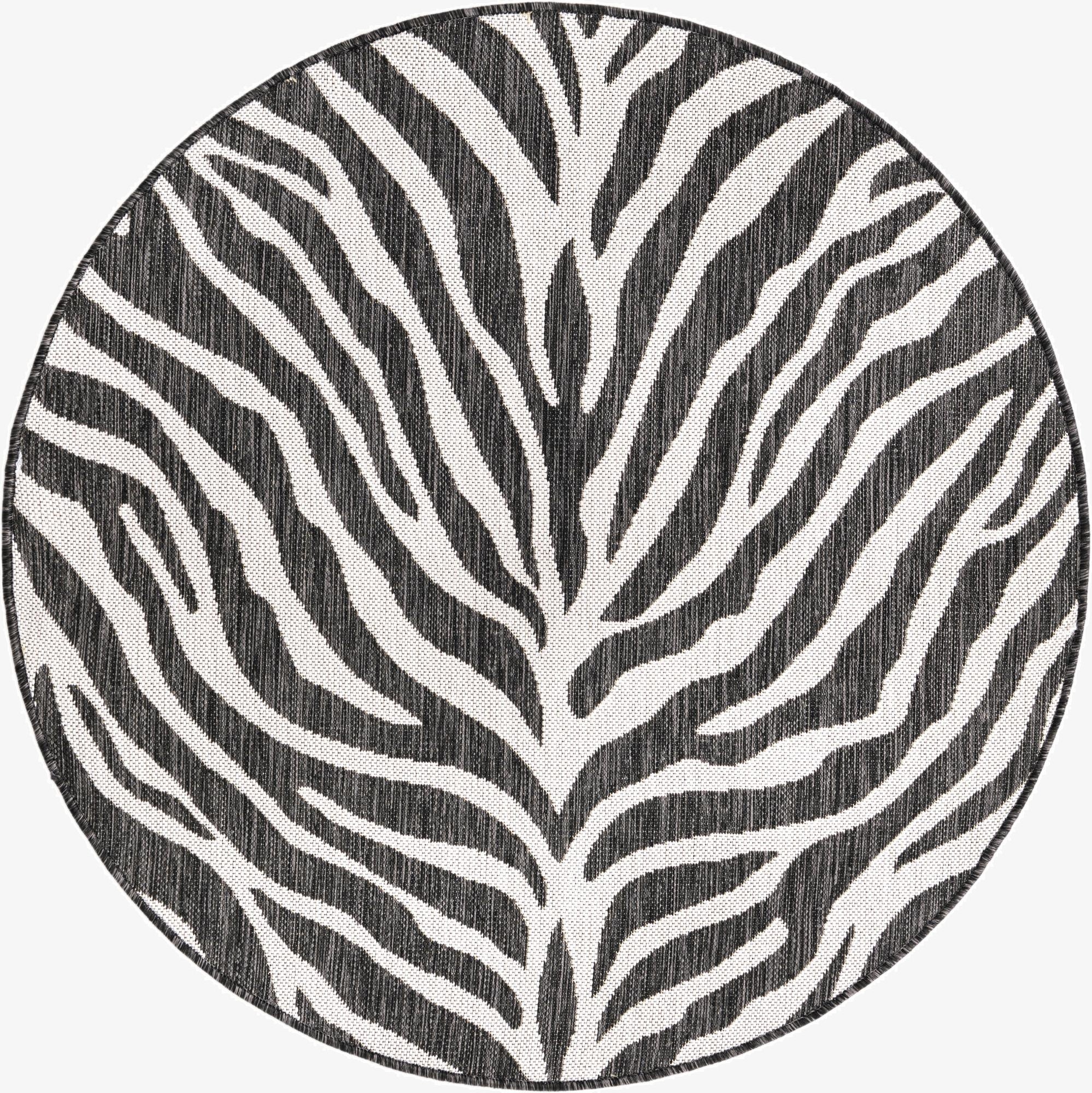  4' x 4'  Washable Safari Indoor / Outdoor Round Rug