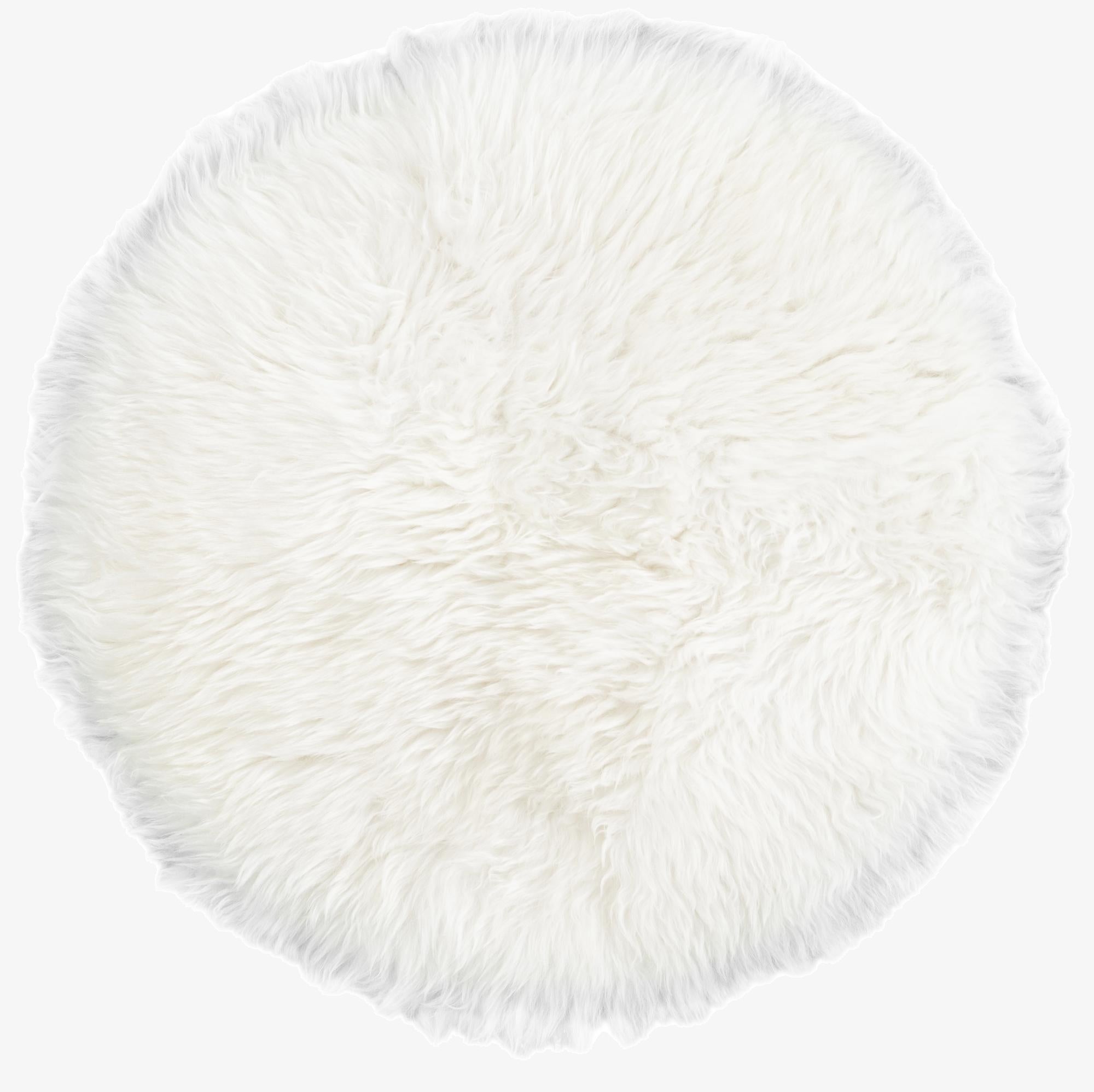  2' x 2' Sheepskin Round Rug