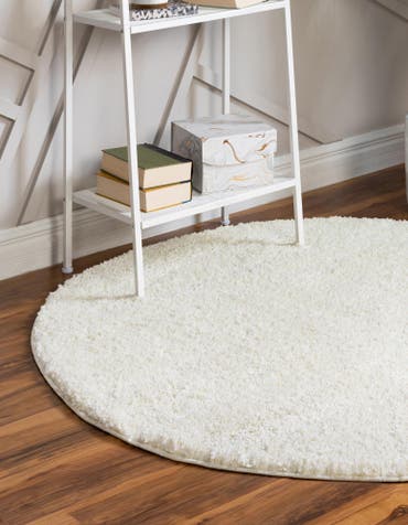  8' x 8' Soft Solid Shag Round Rug