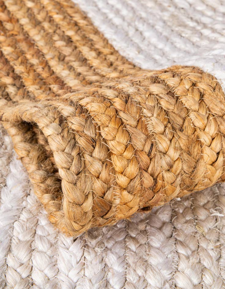 Detail image of  2' 7 x 6' 1  Hand Braided Jute Runner Rug