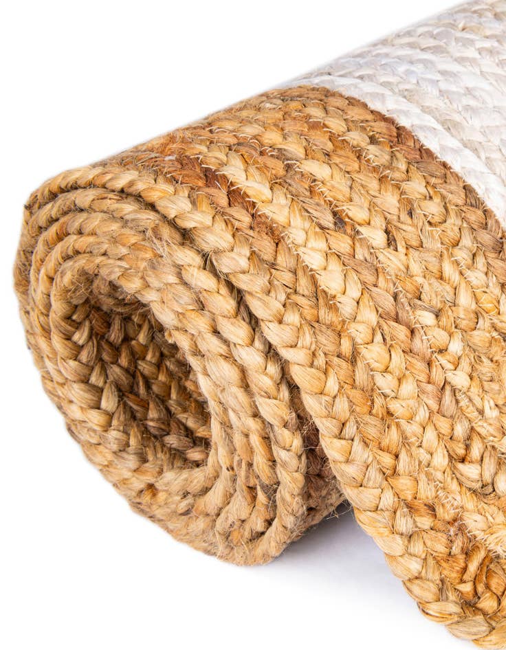 Detail image of  2' 7 x 6' 1  Hand Braided Jute Runner Rug