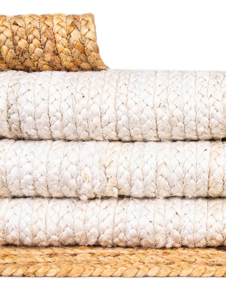 Detail image of  2' 7 x 6' 1  Hand Braided Jute Runner Rug