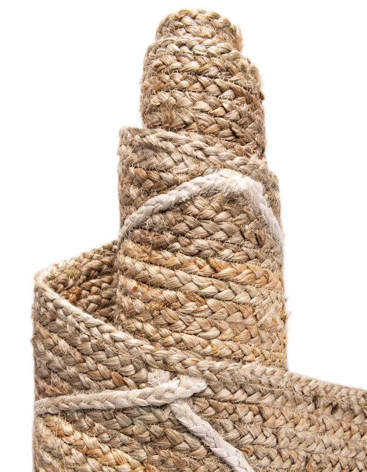 Detail image of  2' 2 x 6' 1  Hand Braided Jute Runner Rug