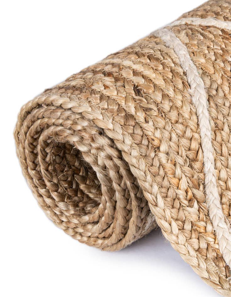 Detail image of  2' 2 x 6' 1  Hand Braided Jute Runner Rug