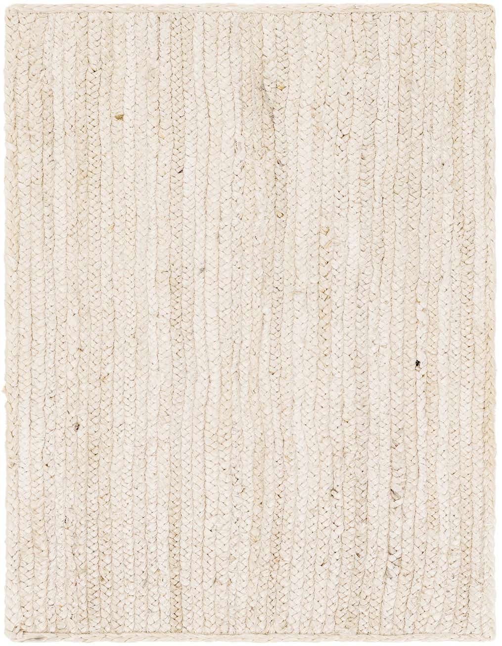 A 4 ft runner rug from the Rugs.com Braided Jute collection, featuring a natural off-white braided jute texture, suitable for a hallway.