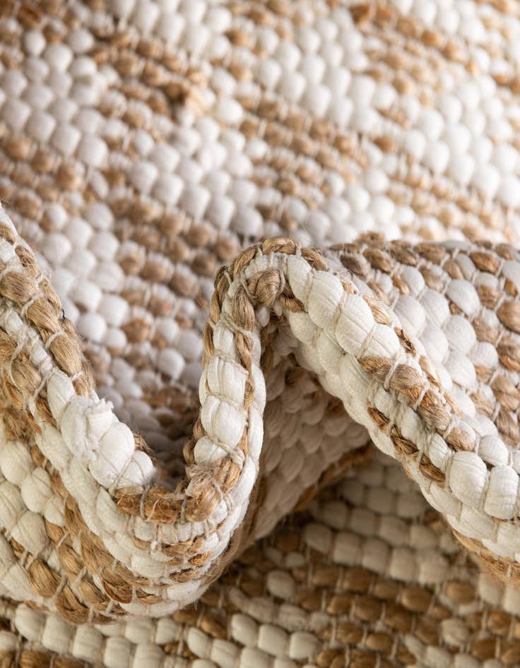 Detail image of  2' 7 x 10'  Hand Woven Chindi Jute Runner Rug