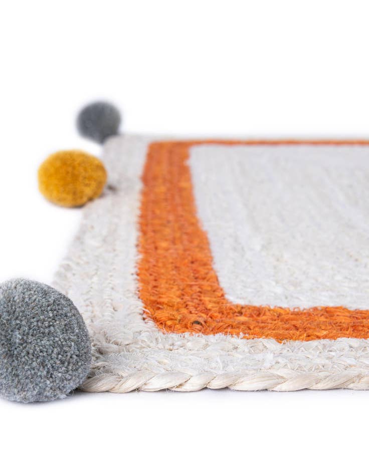 Detail image of  2' x 6' 1  Hand Braided Kids Braided Jute Runner Rug